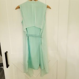 NWOT Mint Green Dress with Draping and Belt Detail